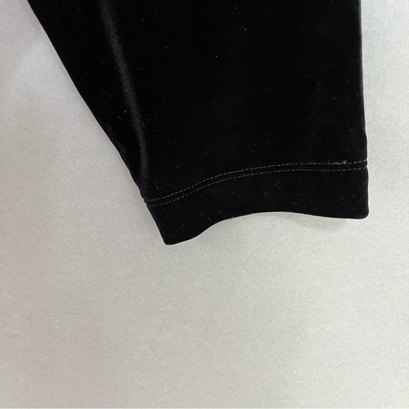 Susan Graver Style Black Velvet Mock Neck Long Sleeve Top - Picture 4 of 11